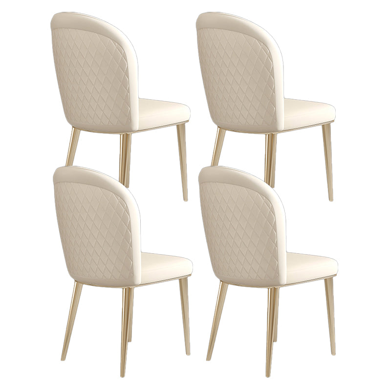 Nordic Glam Style Chair Dining Armless Metal Chairs for Kitchen