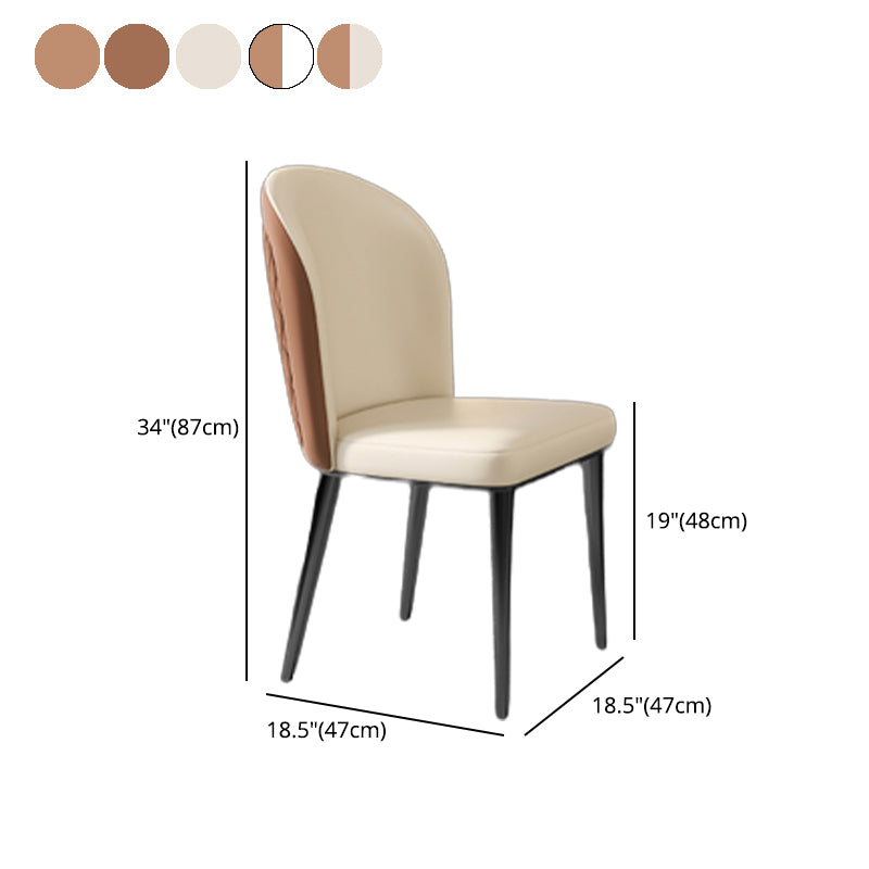 Nordic Glam Style Chair Dining Armless Metal Chairs for Kitchen