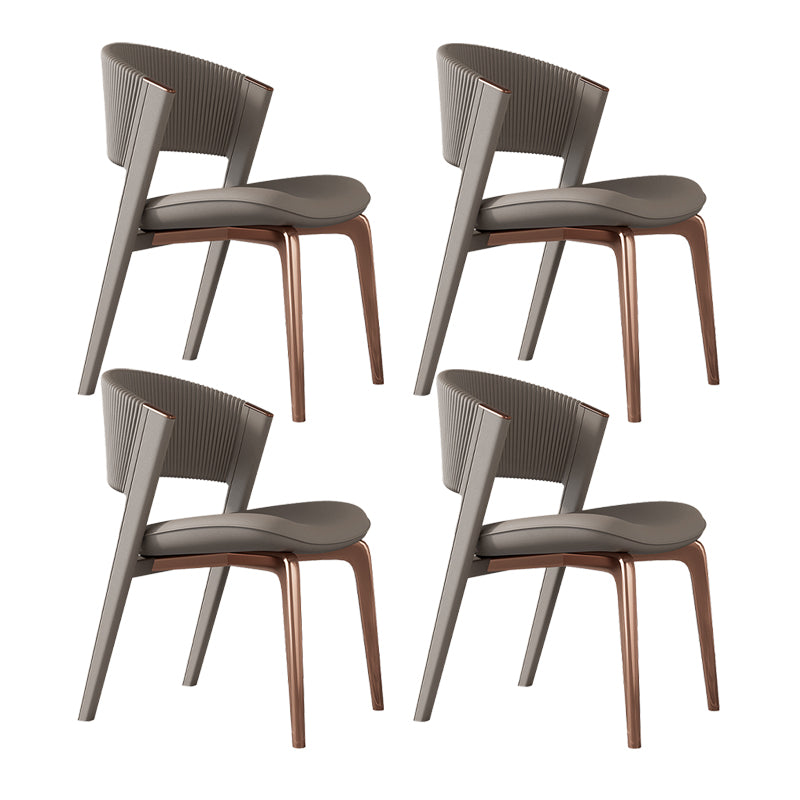 Contemporary Style Open Back Chair Dining Armless Metal Chairs for Kitchen