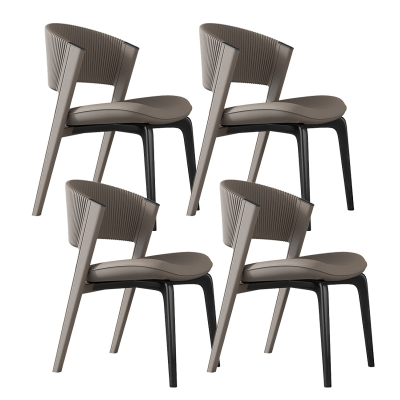 Contemporary Style Open Back Chair Dining Armless Metal Chairs for Kitchen