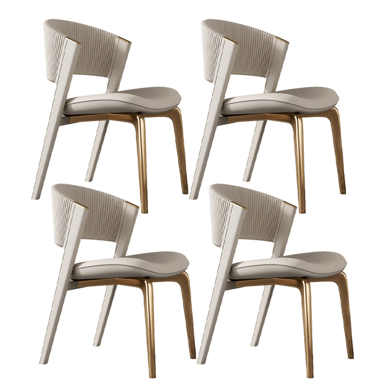 Contemporary Style Open Back Chair Dining Armless Metal Chairs for Kitchen