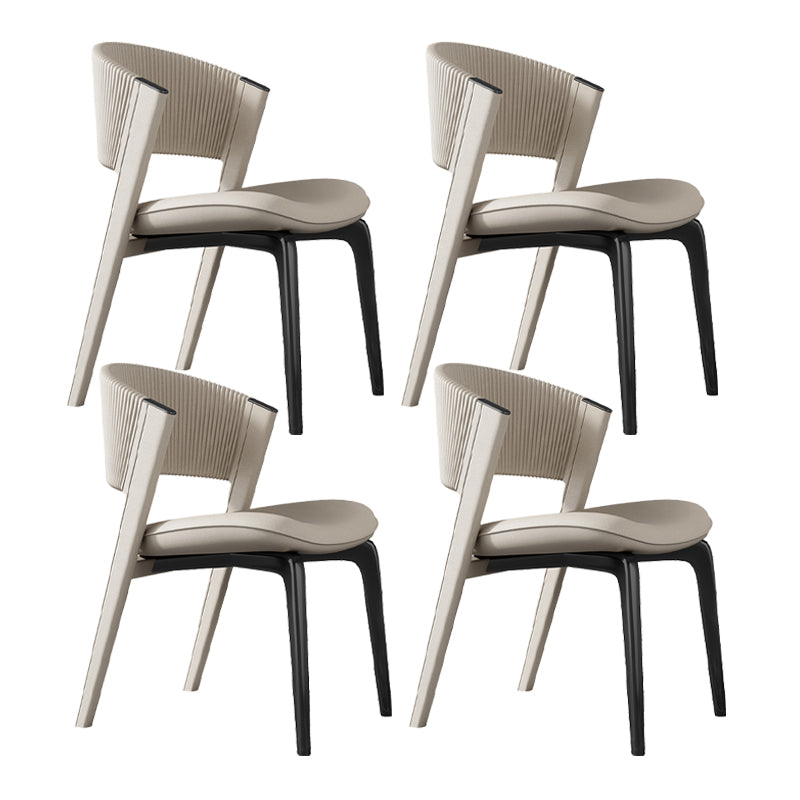 Contemporary Style Open Back Chair Dining Armless Metal Chairs for Kitchen