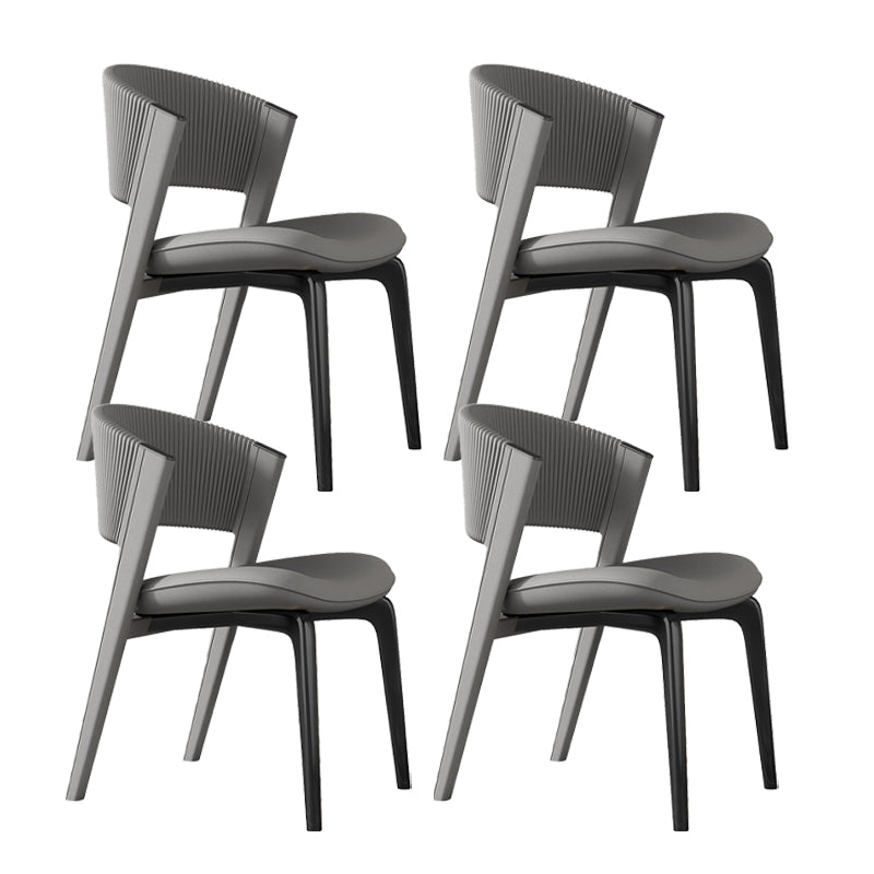 Contemporary Style Open Back Chair Dining Armless Metal Chairs for Kitchen