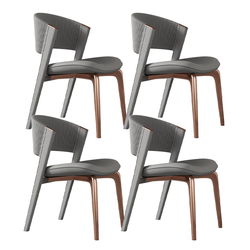 Contemporary Style Open Back Chair Dining Armless Metal Chairs for Kitchen