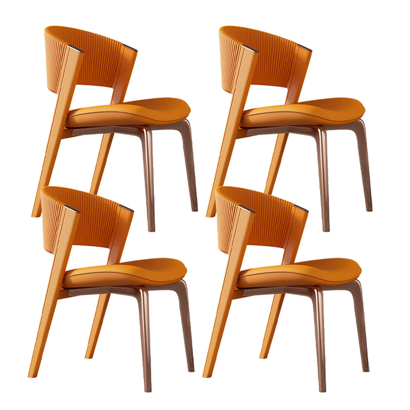 Contemporary Style Open Back Chair Dining Armless Metal Chairs for Kitchen