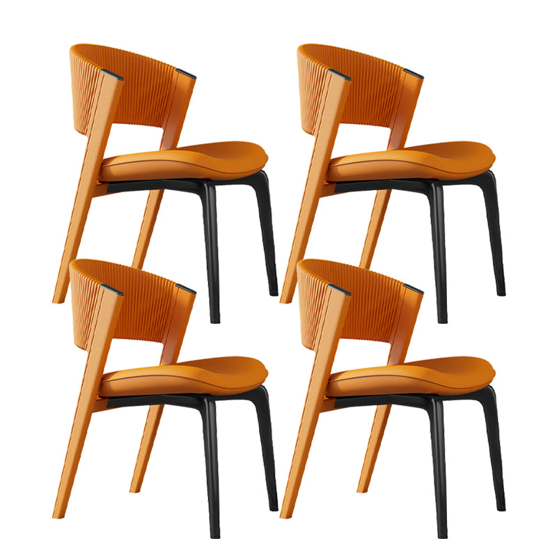 Contemporary Style Open Back Chair Dining Armless Metal Chairs for Kitchen