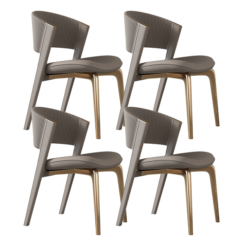 Contemporary Style Open Back Chair Dining Armless Metal Chairs for Kitchen