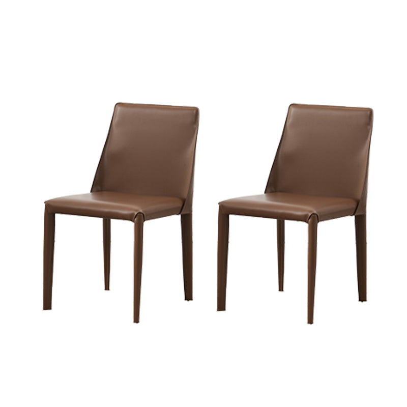 Contemporary Leather Dining Chair Armless Side Chair for Home Use