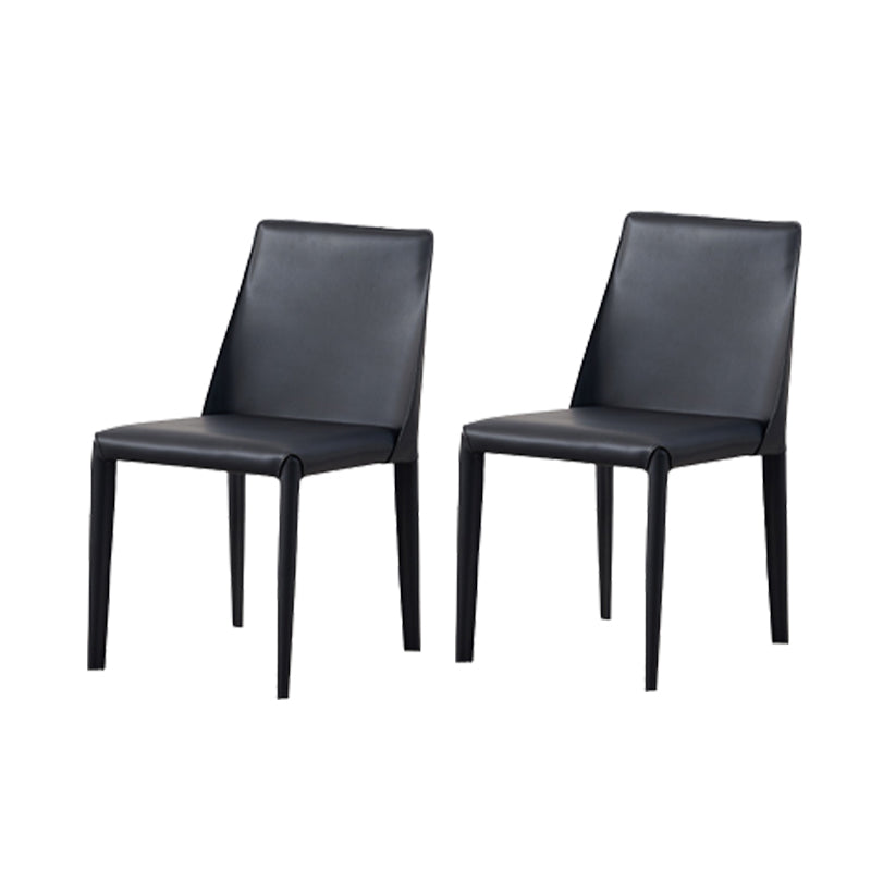 Contemporary Leather Dining Chair Armless Side Chair for Home Use