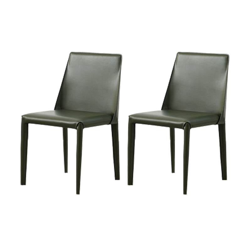 Contemporary Leather Dining Chair Armless Side Chair for Home Use