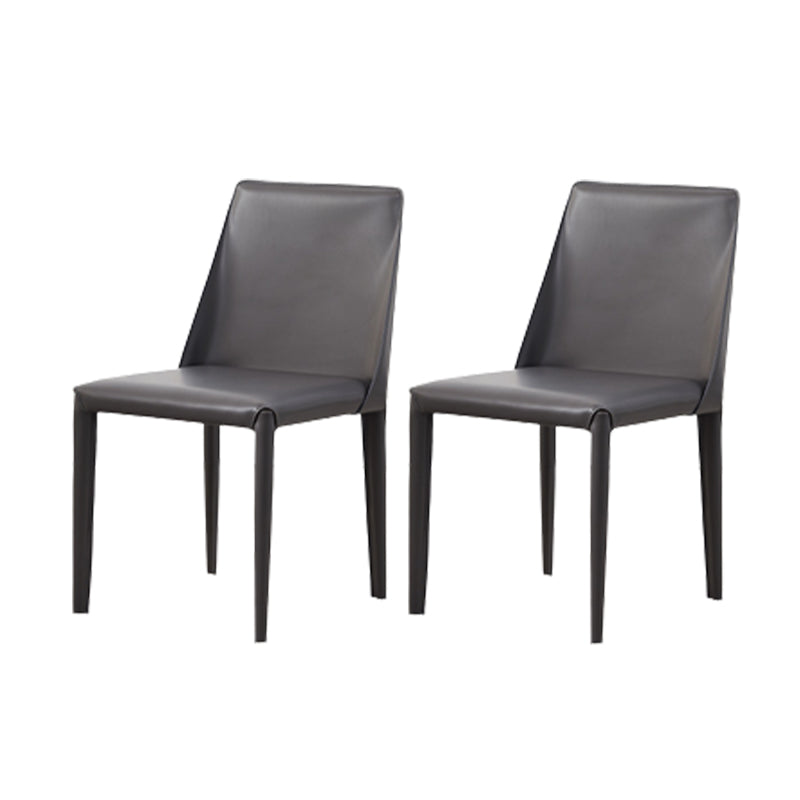 Contemporary Leather Dining Chair Armless Side Chair for Home Use