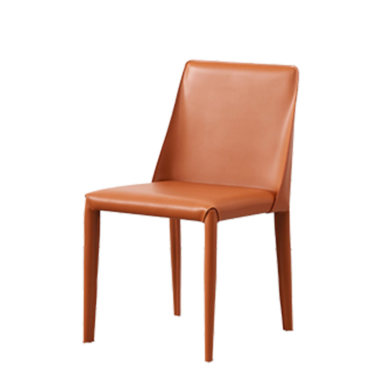 Contemporary Leather Dining Chair Armless Side Chair for Home Use