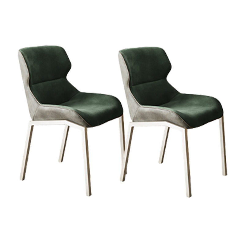 Contemporary Metal Dining Chair Upholstered Armless Chair for Restaurant Use