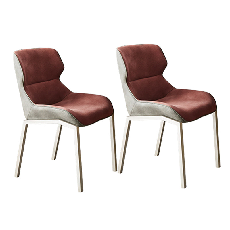 Contemporary Metal Dining Chair Upholstered Armless Chair for Restaurant Use