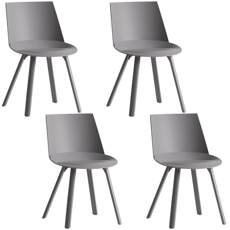 Contemporary Style Chair Dining Armless Chairs for Kitchen with Plastic Legs