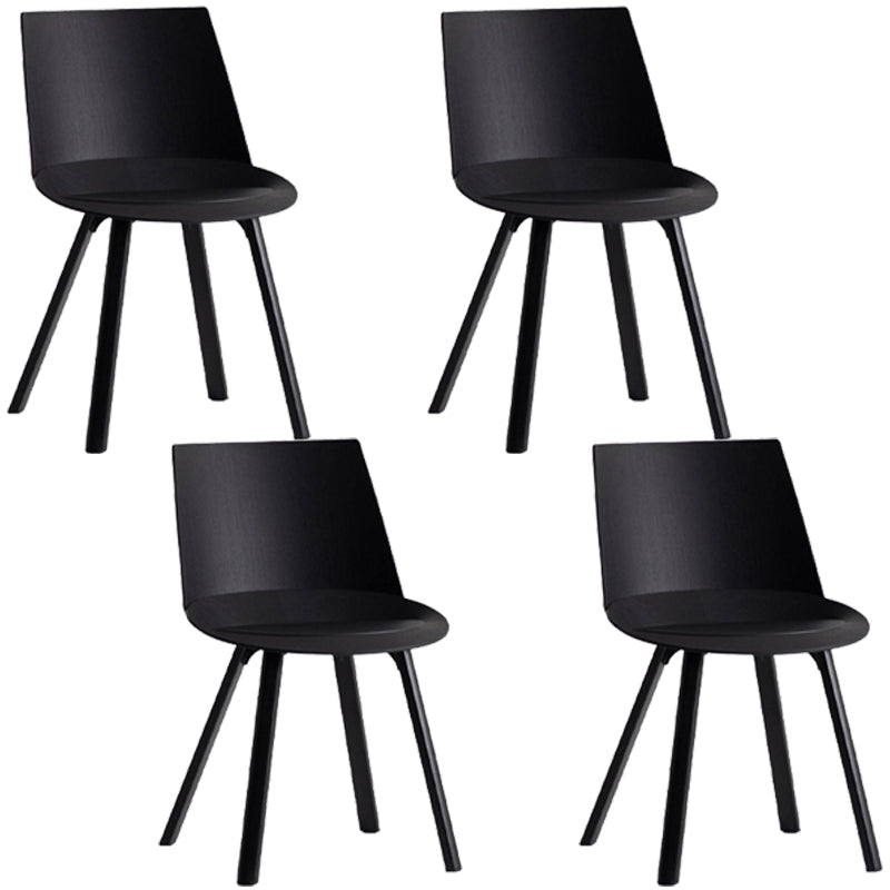 Contemporary Style Chair Dining Armless Chairs for Kitchen with Plastic Legs