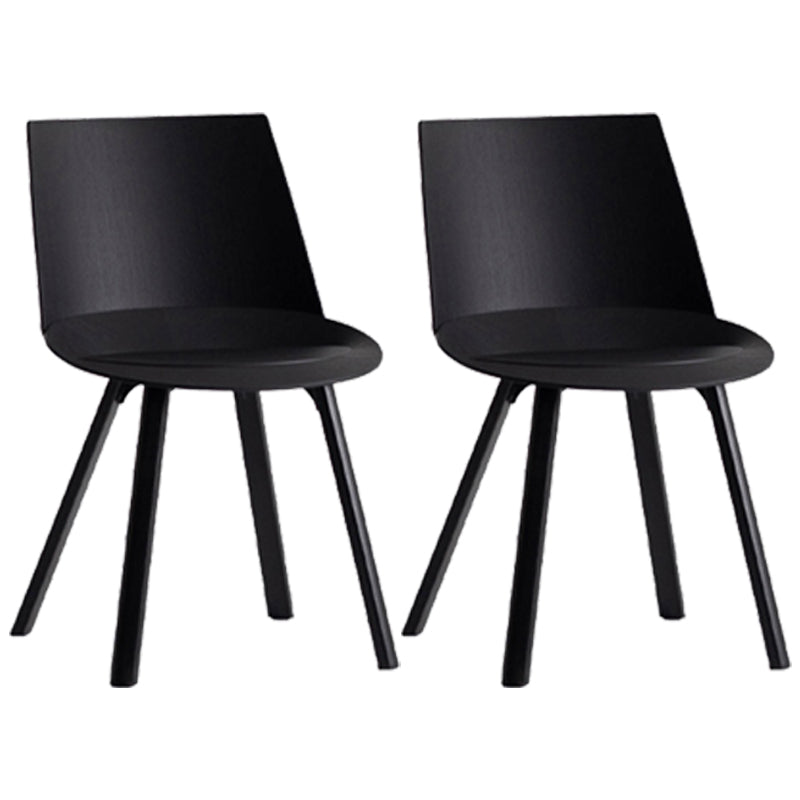 Contemporary Style Chair Dining Armless Chairs for Kitchen with Plastic Legs