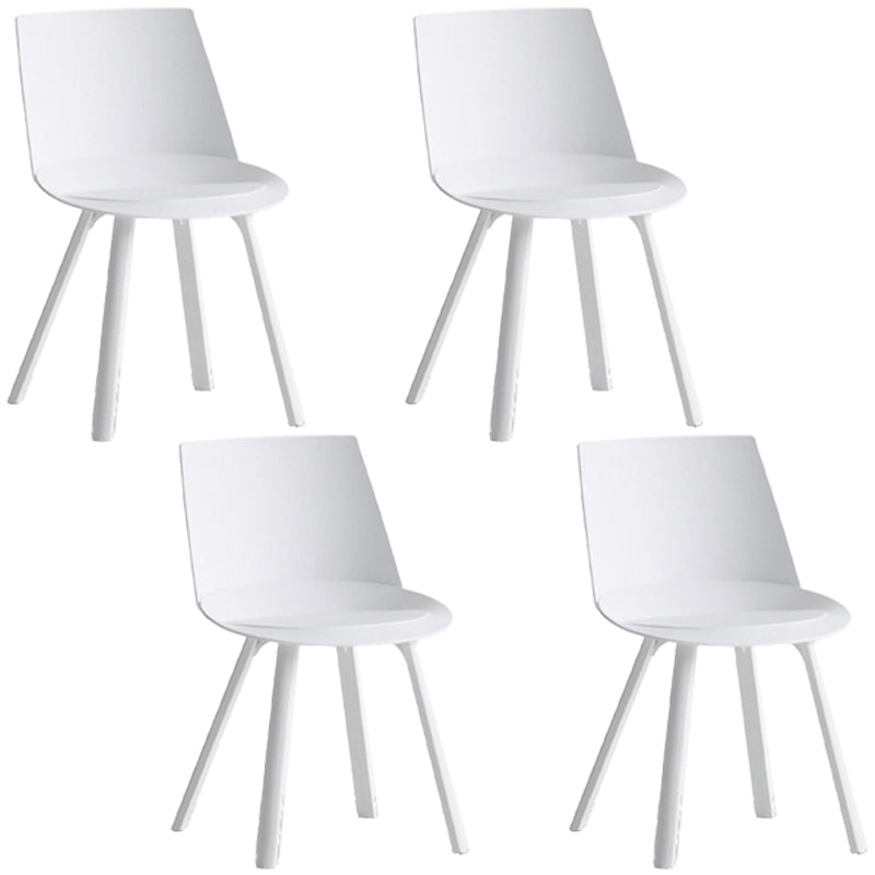 Contemporary Style Chair Dining Armless Chairs for Kitchen with Plastic Legs