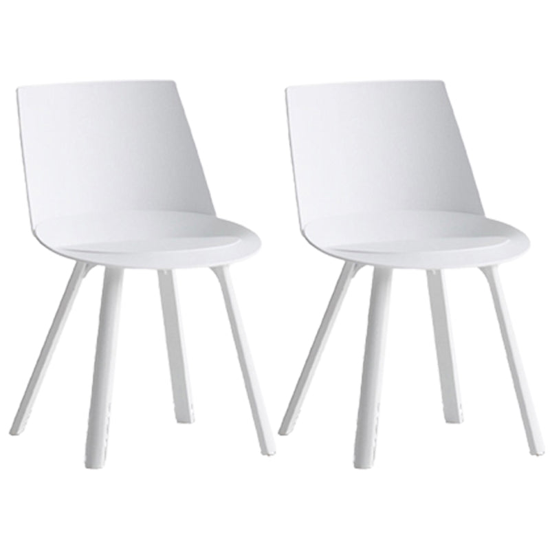 Contemporary Style Chair Dining Armless Chairs for Kitchen with Plastic Legs