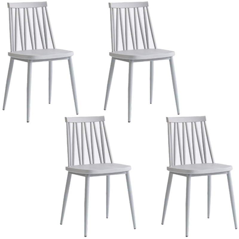 Contemporary Style Plastic Chair Dining Armless Chairs for Kitchen