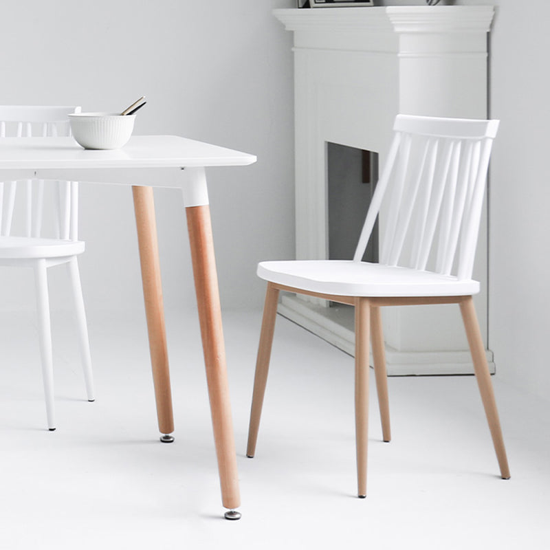 Contemporary Style Plastic Chair Dining Armless Chairs for Kitchen