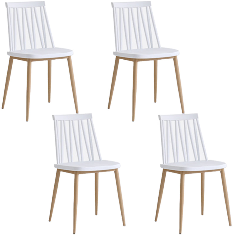 Contemporary Style Plastic Chair Dining Armless Chairs for Kitchen