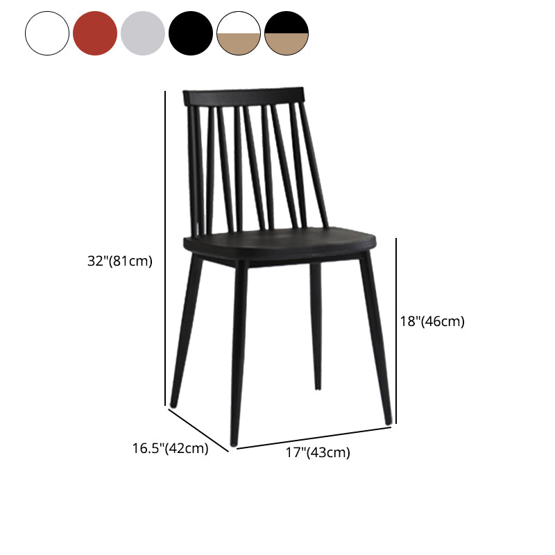 Contemporary Style Plastic Chair Dining Armless Chairs for Kitchen