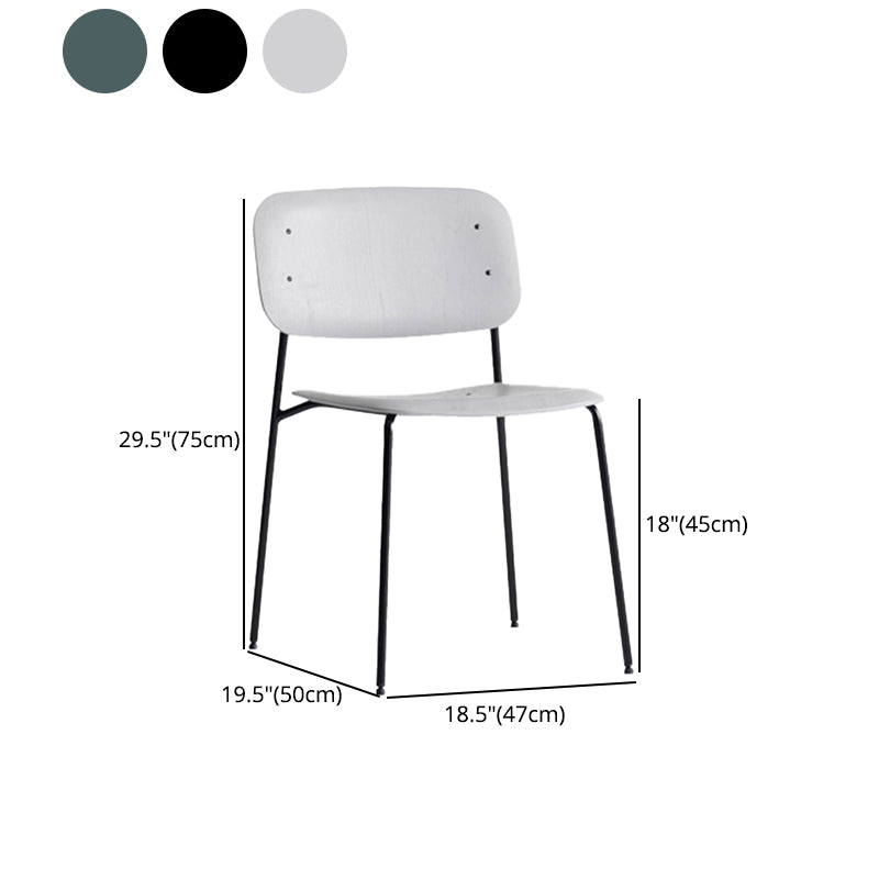 Industrial Style Metal Chair Dining Open Back Armless Chairs for Kitchen