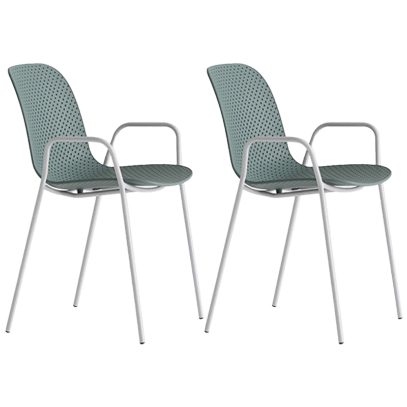 Industrial Style Metal Chair Dining Armless Chairs for Kitchen