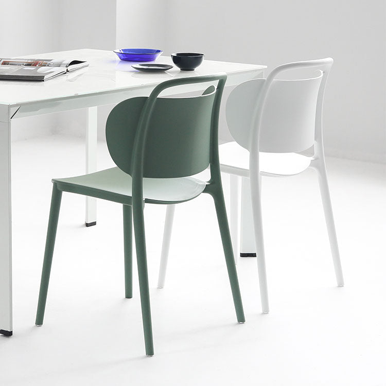 Contemporary Style Plastic Chair Dining Armless Open Back Chairs for Kitchen