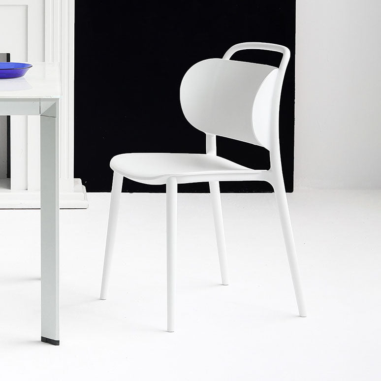 Contemporary Style Plastic Chair Dining Armless Open Back Chairs for Kitchen