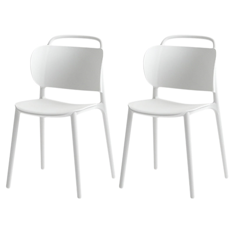 Contemporary Style Plastic Chair Dining Armless Open Back Chairs for Kitchen