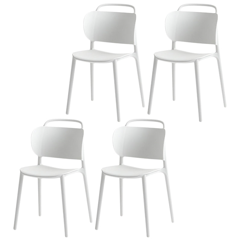 Contemporary Style Plastic Chair Dining Armless Open Back Chairs for Kitchen