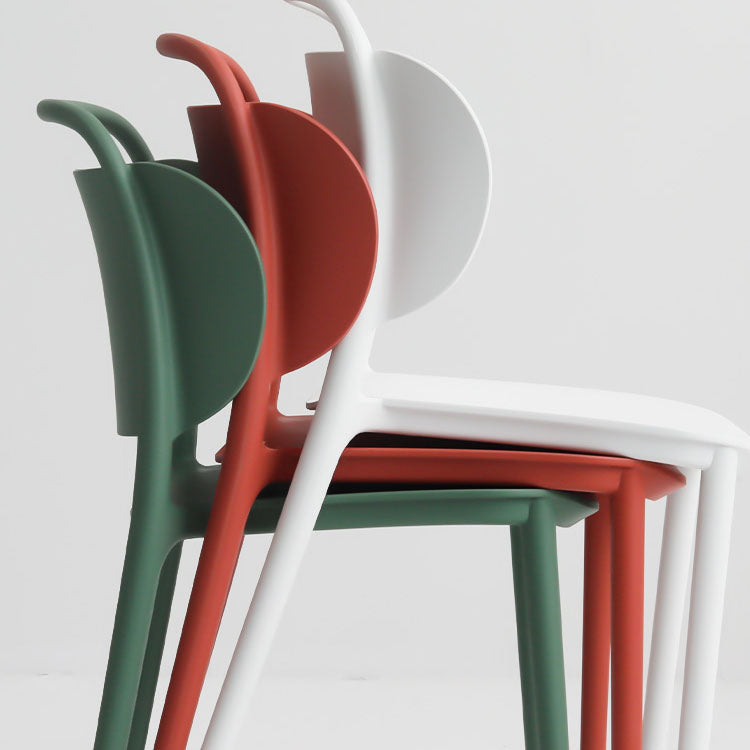 Contemporary Style Plastic Chair Dining Armless Open Back Chairs for Kitchen