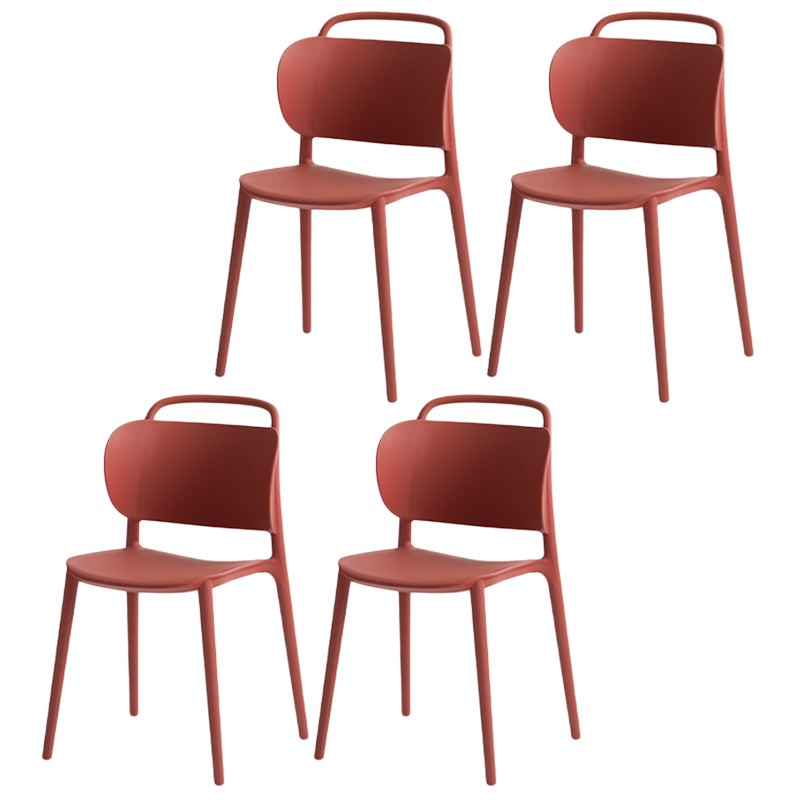 Contemporary Style Plastic Chair Dining Armless Open Back Chairs for Kitchen