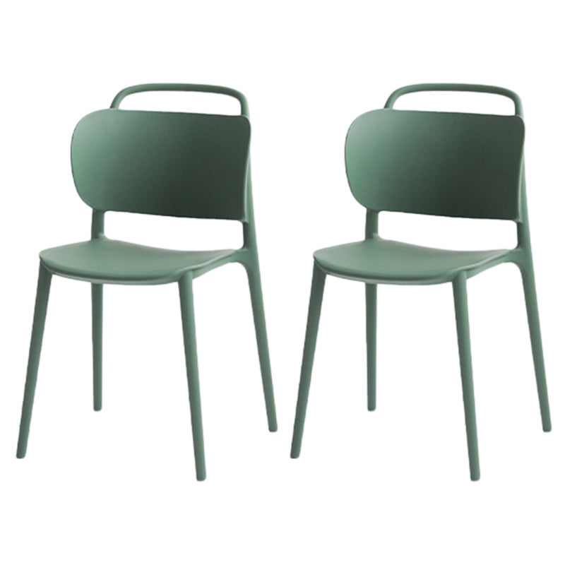 Contemporary Style Plastic Chair Dining Armless Open Back Chairs for Kitchen