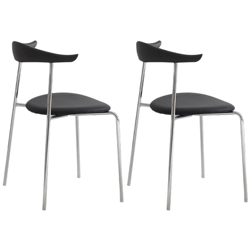 Industrial Style Metal Chairs Dining Armless Open Back Chairs for Kitchen