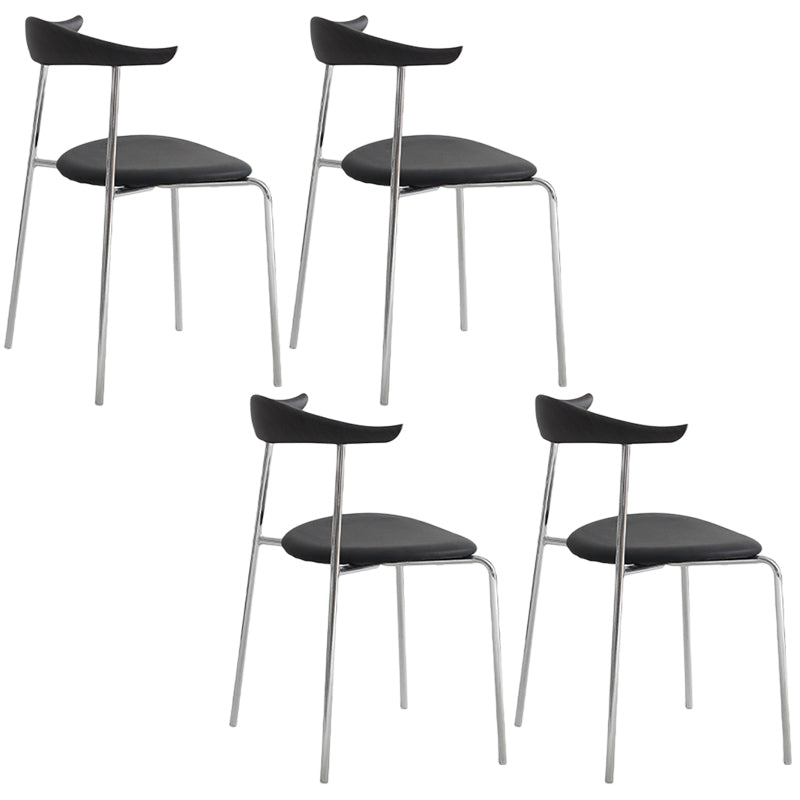 Industrial Style Metal Chairs Dining Armless Open Back Chairs for Kitchen