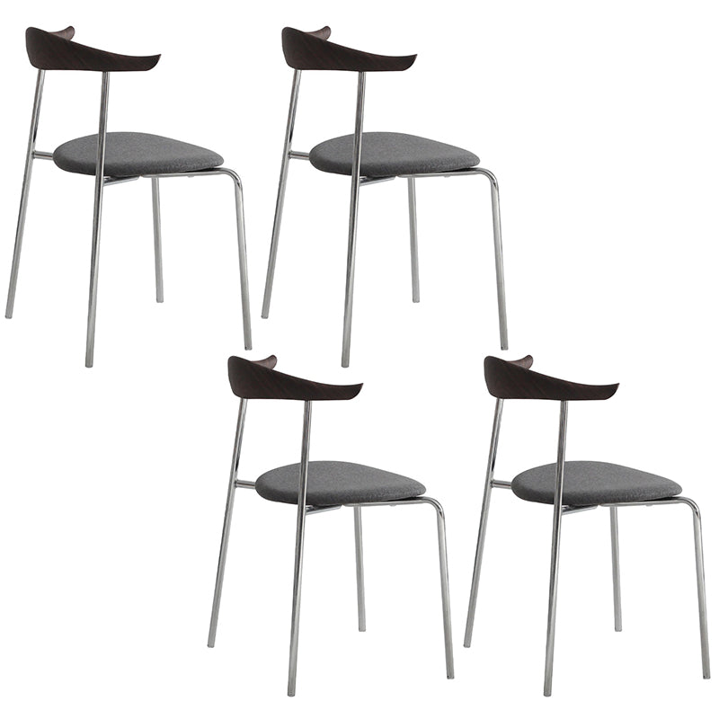 Industrial Style Metal Chairs Dining Armless Open Back Chairs for Kitchen