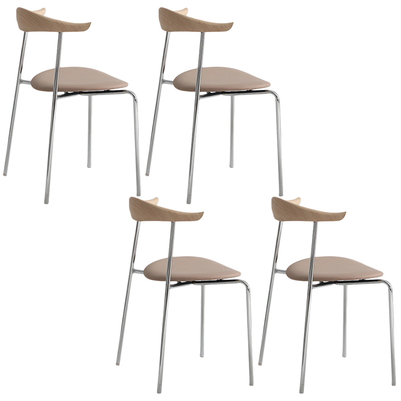 Industrial Style Metal Chairs Dining Armless Open Back Chairs for Kitchen