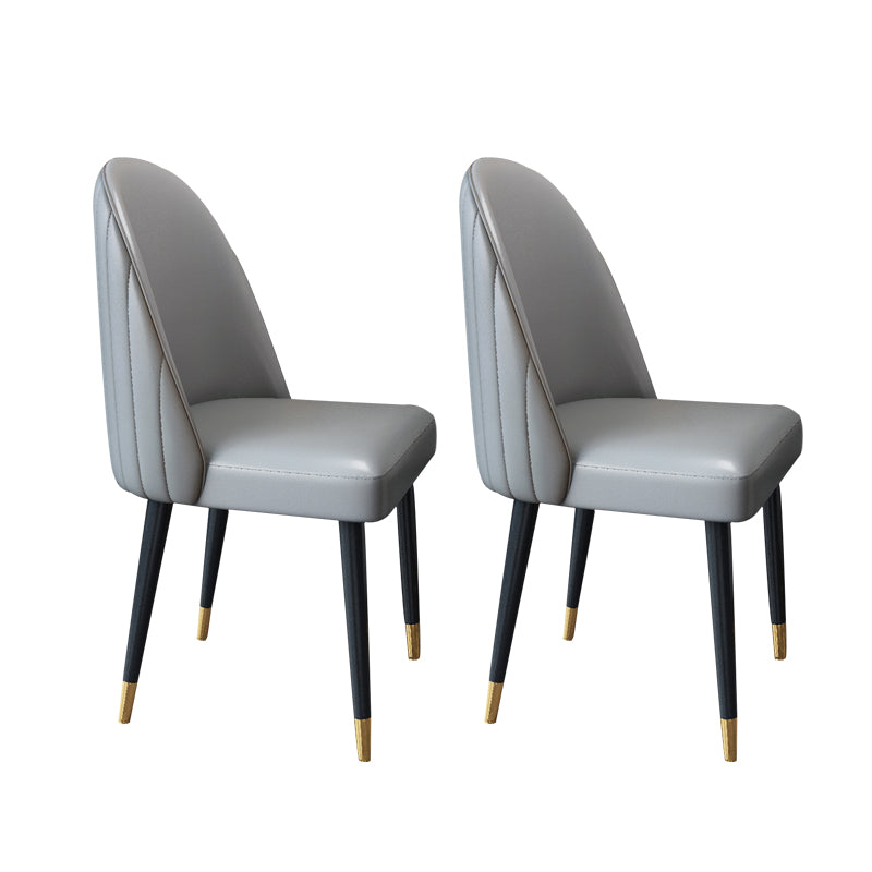 Nordic Glam Style Chairs Dining Armless Chair for Kitchen with Metal Legs