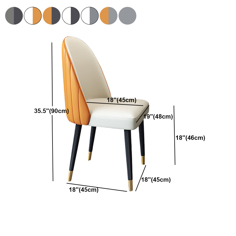 Nordic Glam Style Chairs Dining Armless Chair for Kitchen with Metal Legs