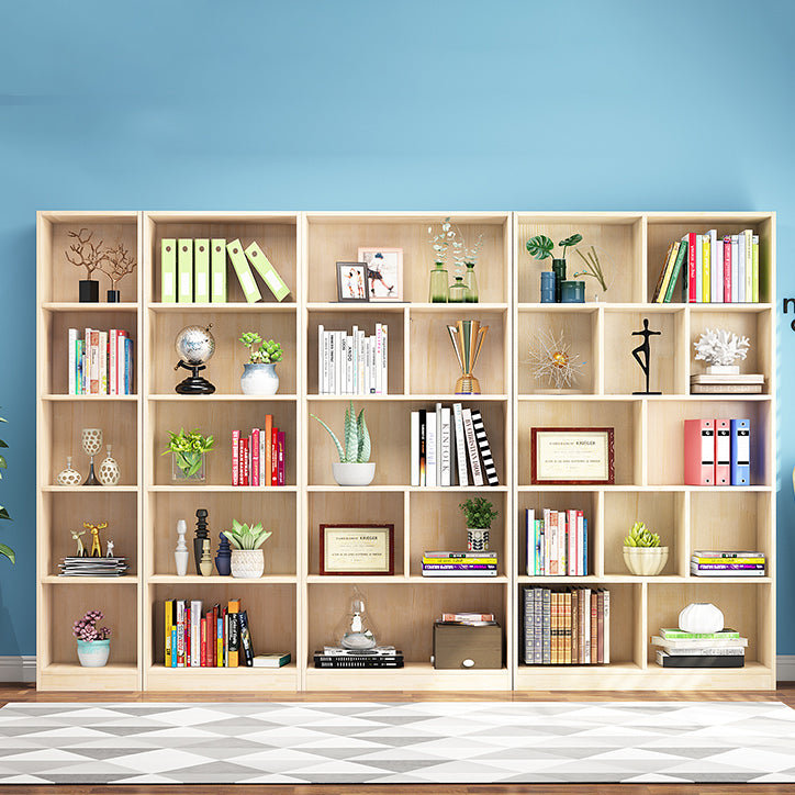 Scandinavian Pine Wood Standard Bookshelf Closed Back Vertical Bookshelf