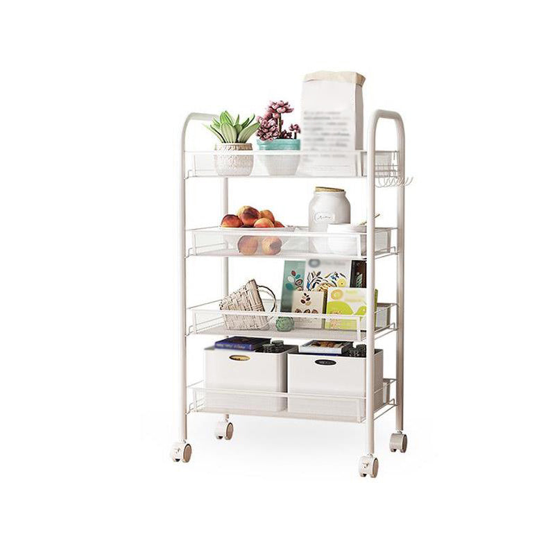 Industrial Metal Etagere Bookshelf Vertical Open Bookcase with Caster Wheels