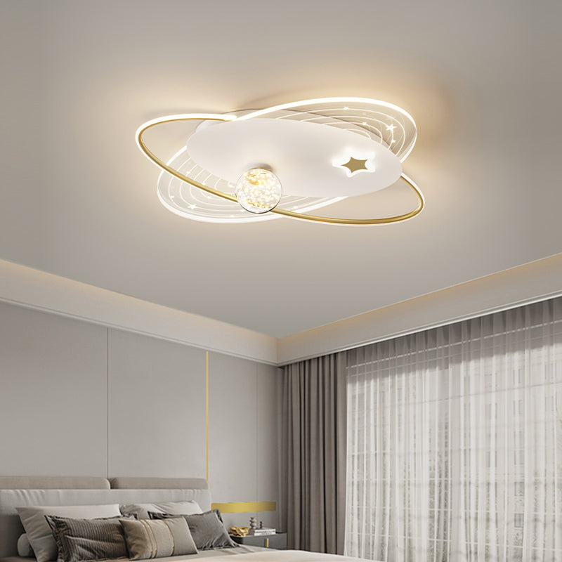 Nordic Gypsophila Ceiling Light Metal Geometric Flush Mount Light for Bedroom