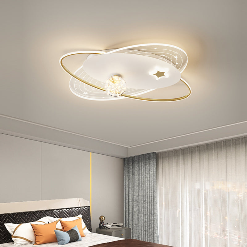 Nordic Gypsophila Ceiling Light Metal Geometric Flush Mount Light for Bedroom