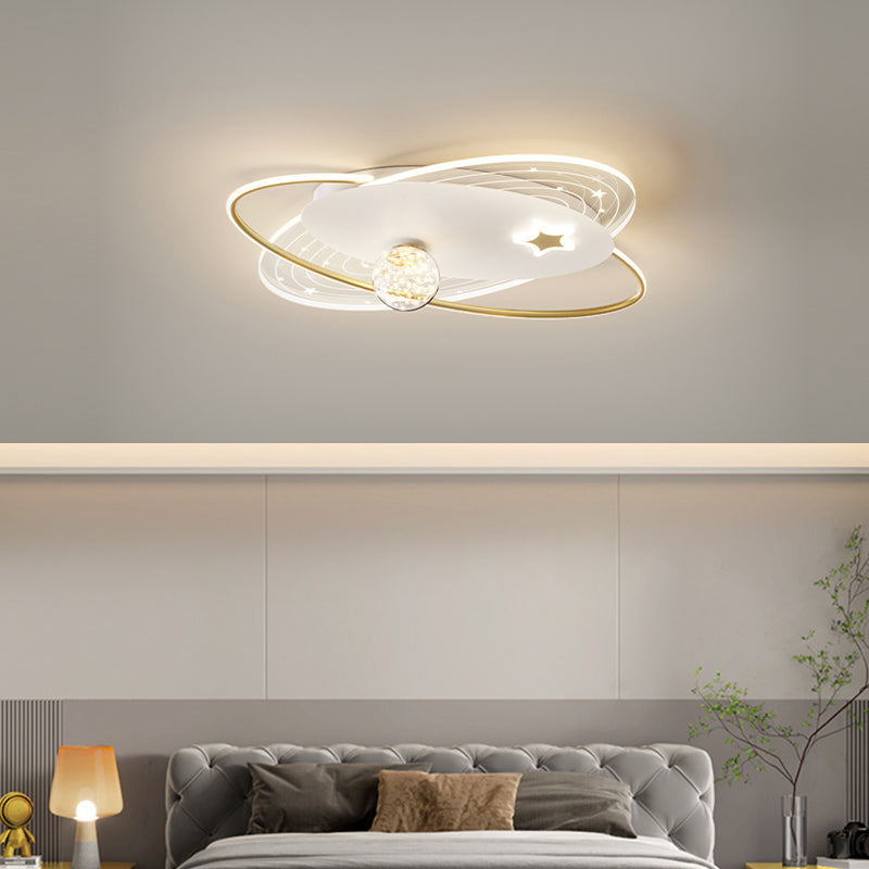 Nordic Gypsophila Ceiling Light Metal Geometric Flush Mount Light for Bedroom