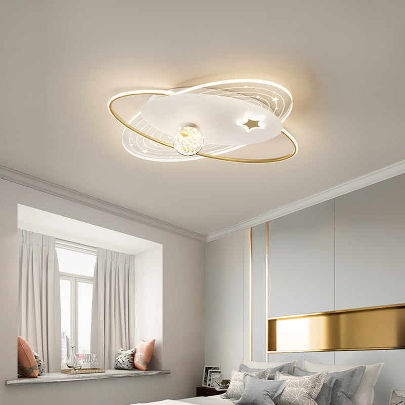 Nordic Gypsophila Ceiling Light Metal Geometric Flush Mount Light for Bedroom