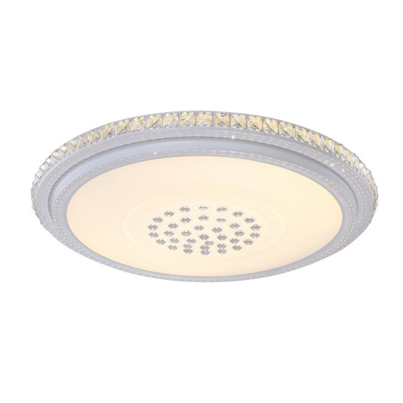 Crystal Round Flush Mount Lights Modern Style 1 Light Flush Mount Fixture