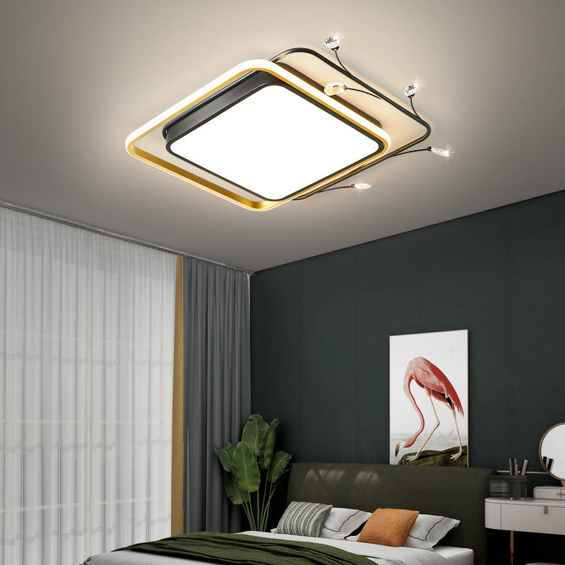 Metal Geometric Flush Mount Lights Modern Style 2 Lights Flush Mount Fixture